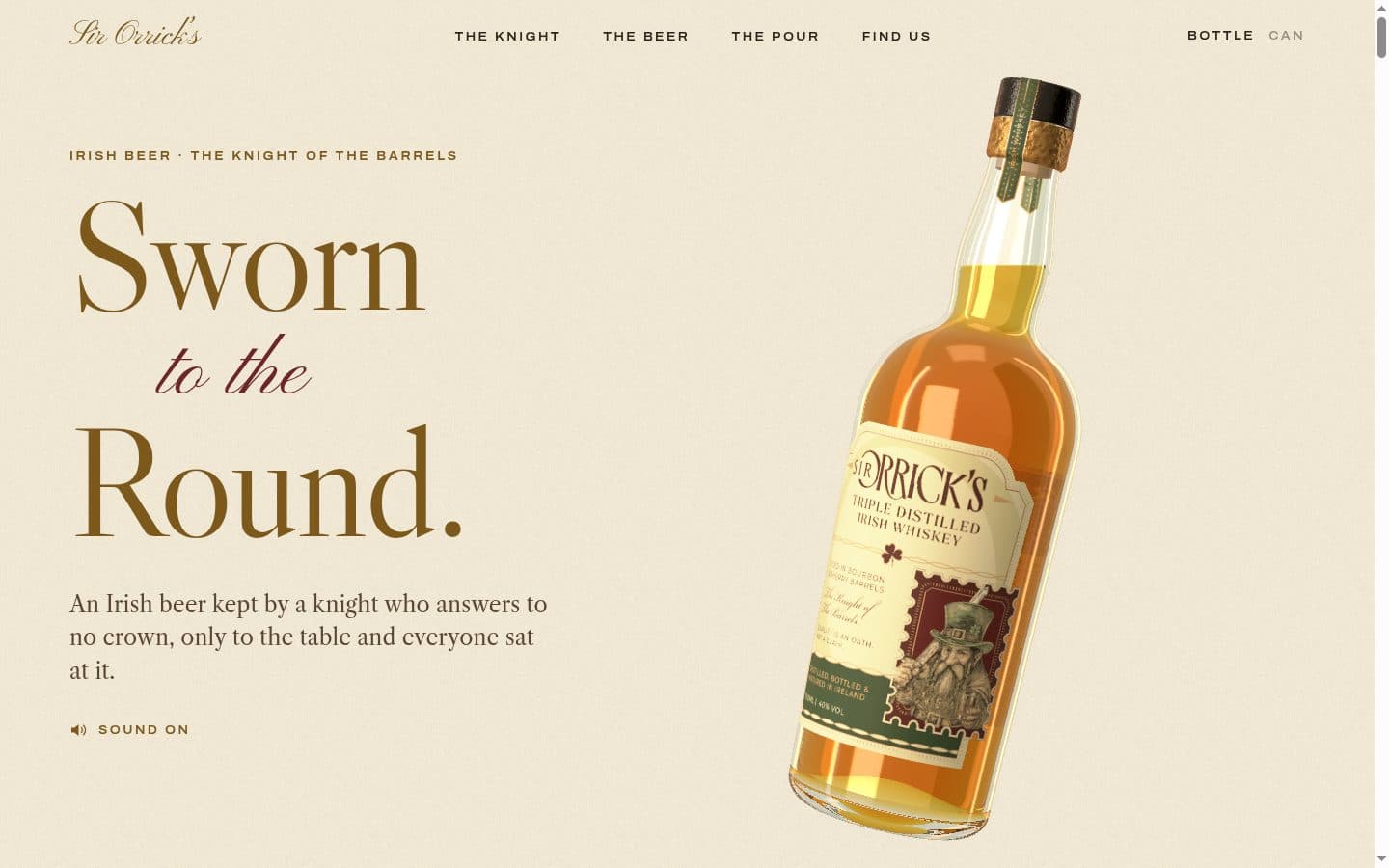 The Sir Orrick's opening: Sworn to the Round, beside the whiskey bottle